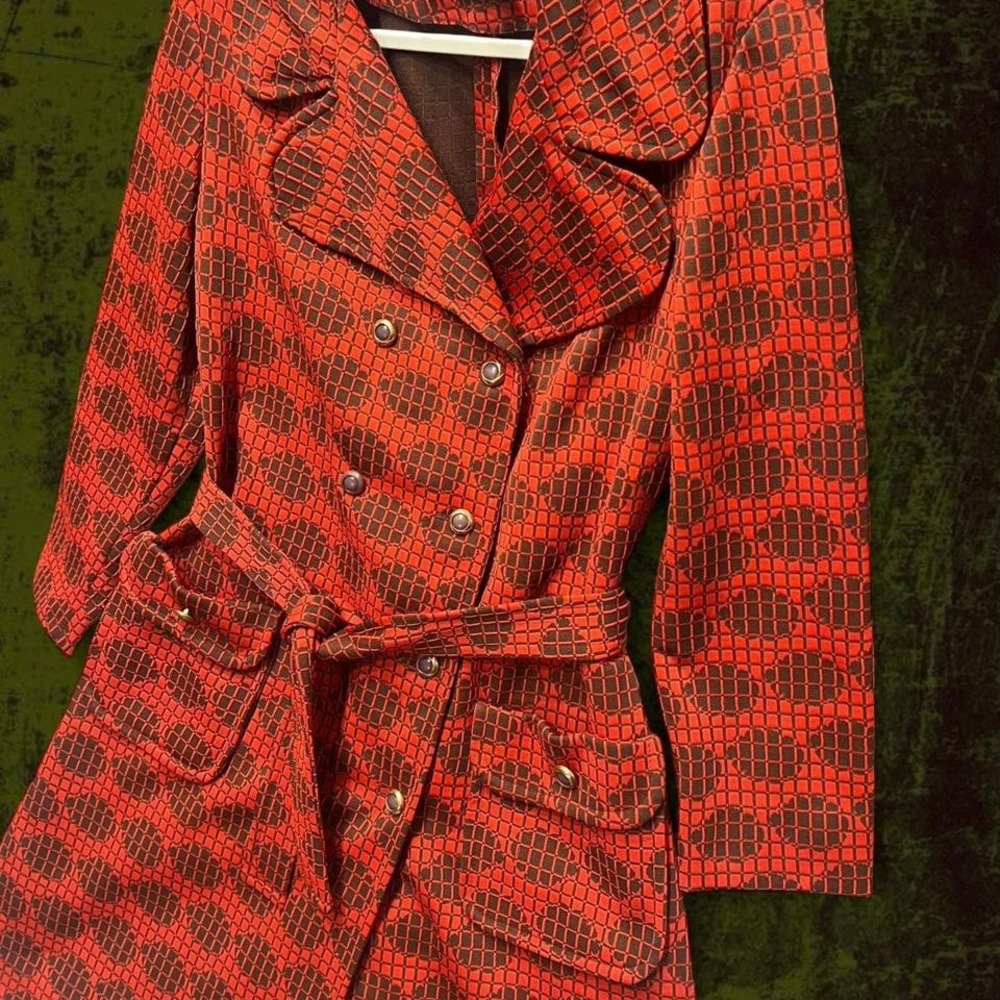 TRUE VINTAGE GRAIL 1970s Marty Gutmacher Geometric Coat s/m - Picture 5 of 8